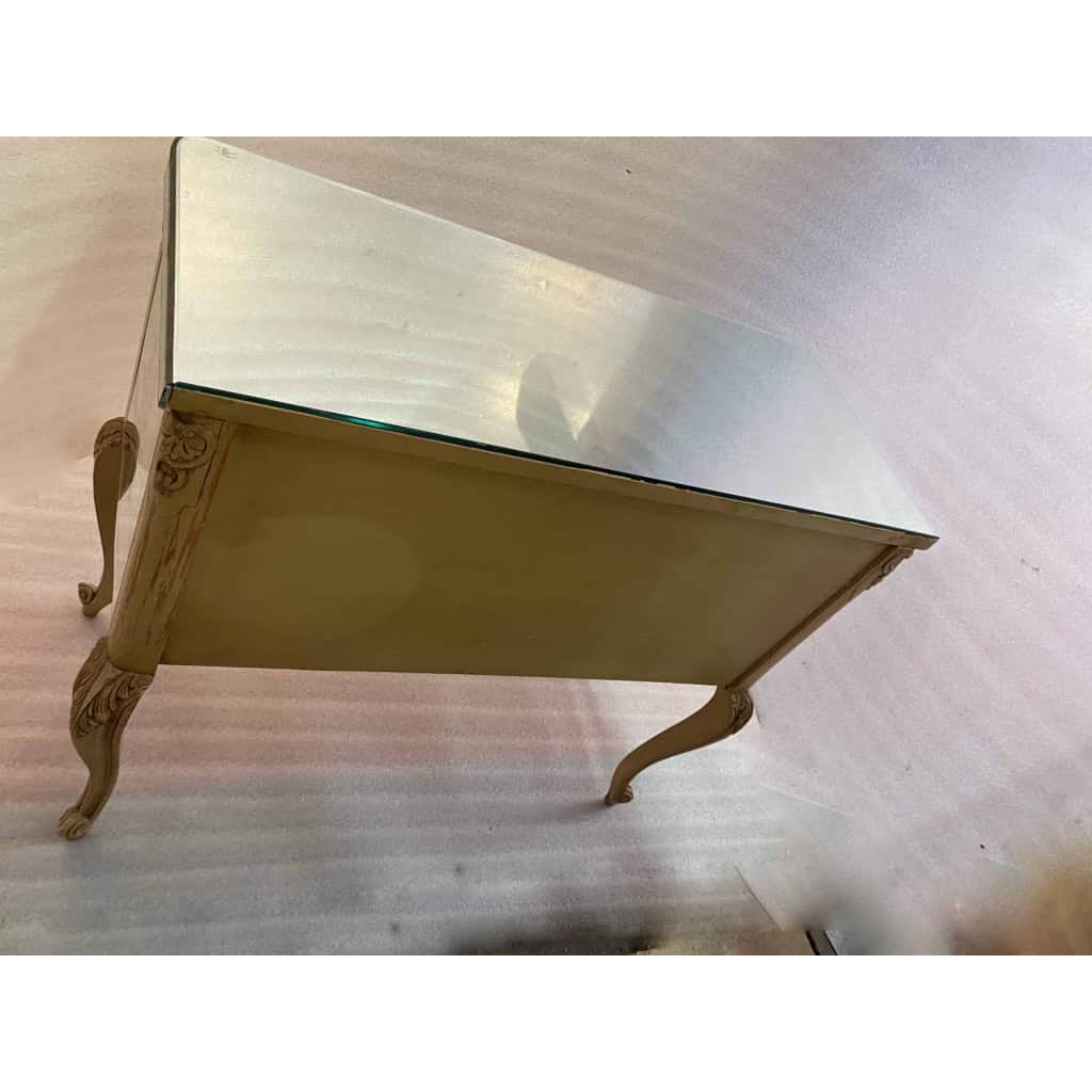 1950/70 Commode Style LXV Gainée De Miroirs Gravés A 2 Tiroirs