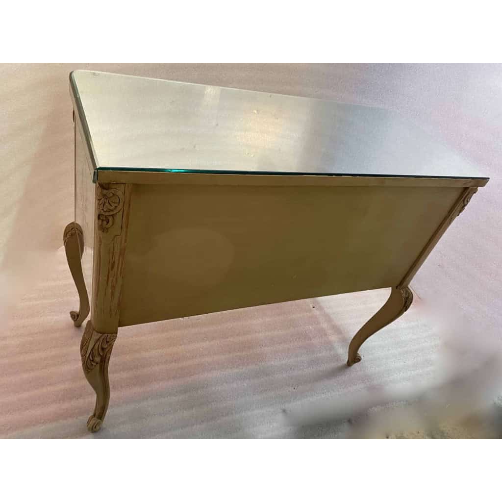 1950/70 Commode Style LXV Gainée De Miroirs Gravés A 2 Tiroirs