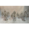 1950′ Série de 3 Chandeliers 3 Branches Socles Perlés Et Signés En Relief BACCARAT | Biron ||||||||||||||||