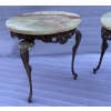1970′ Paire de Sellettes en Bronze Doré Style LXV Plateaux Onyx 16