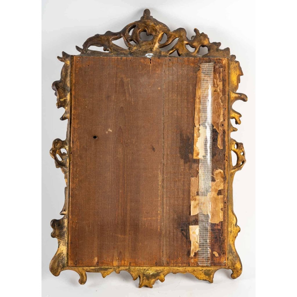 Petit miroir Louis XV en bois doré, époque XVIIIème