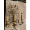 1950′ Lustre Maison Baguès Bronze Et Cristaux +Paire d’Appliques H 70 Ø 70 cm | Biron 1950′ Lustre Maison Baguès Bronze Et Cristaux +Paire d’Appliques H 70 Ø 70 cm
