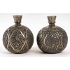 Paire de vases ronds en cuivre et argent, XIXème siècle | Biron |||||||||
