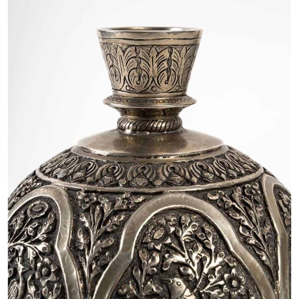 Paire de vases ronds en cuivre et argent, XIXème siècle | Biron Paire de vases ronds en cuivre et argent, XIXème siècle
