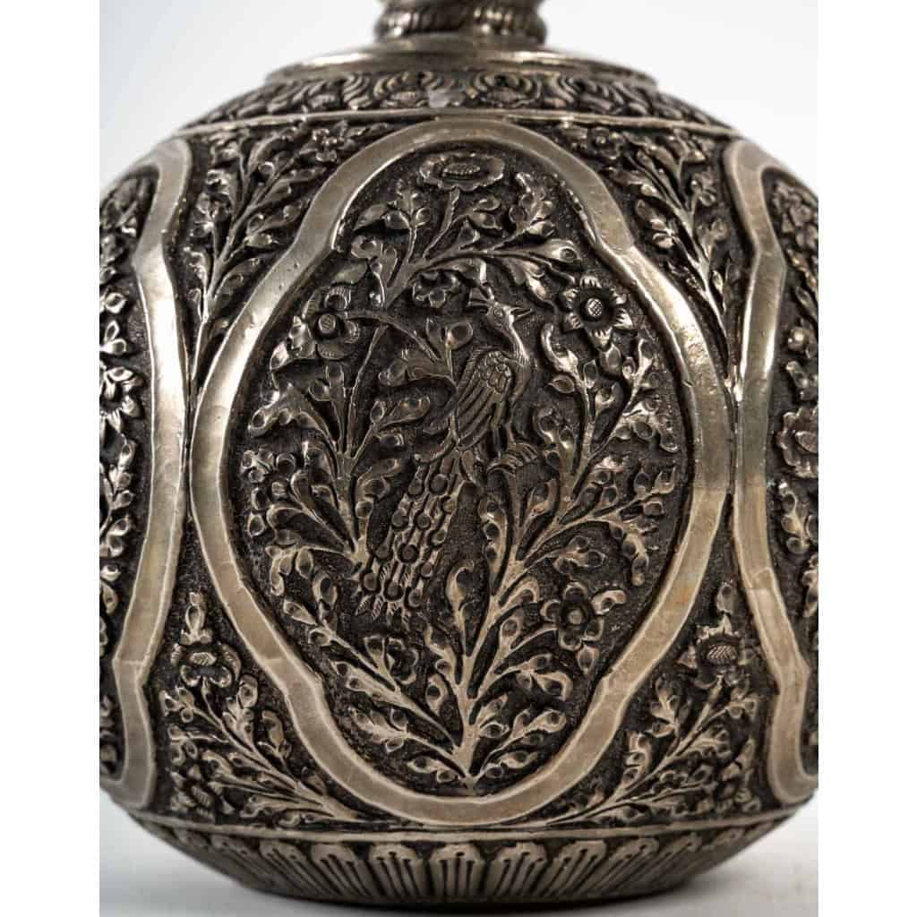 Paire de vases ronds en cuivre et argent, XIXème siècle | Biron Paire de vases ronds en cuivre et argent, XIXème siècle