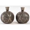 Paire de vases ronds en cuivre et argent, XIXème siècle | Biron Paire de vases ronds en cuivre et argent, XIXème siècle