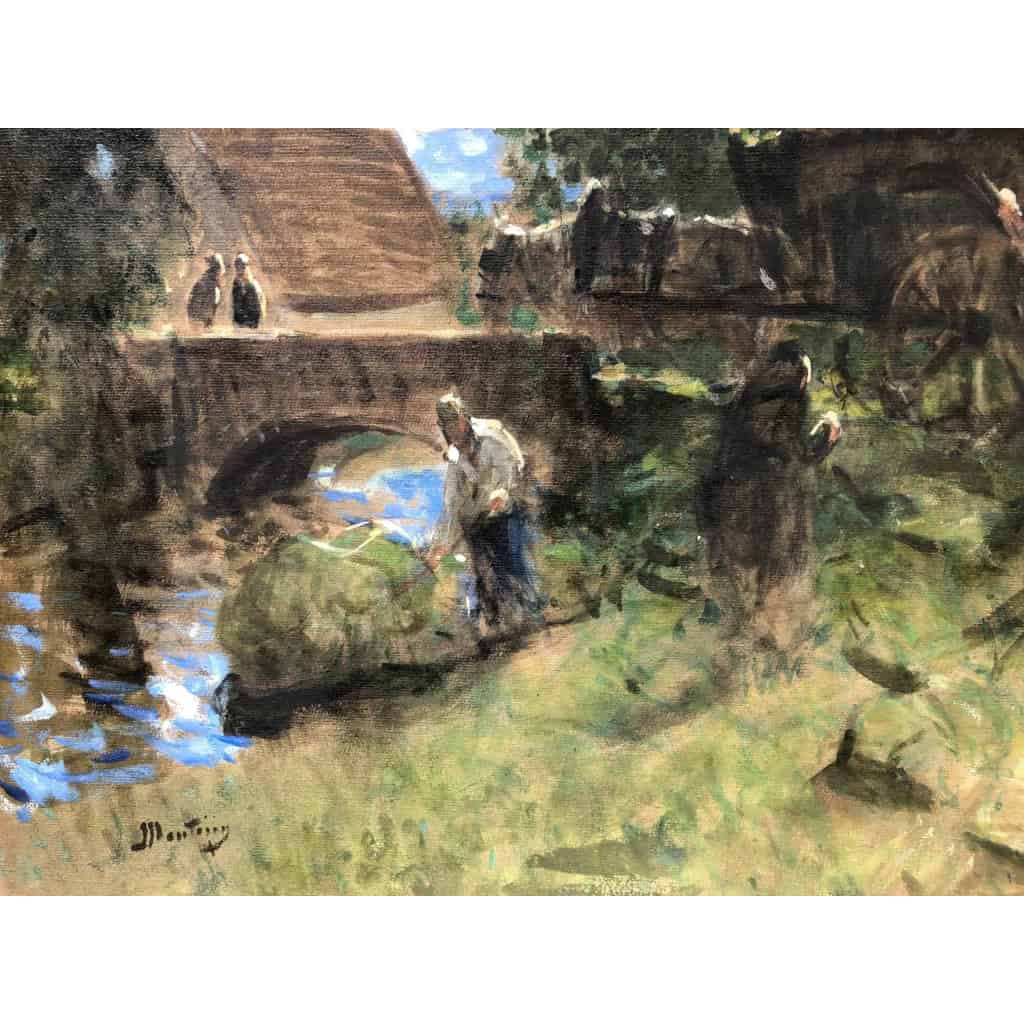 MONTEZIN Pierre Eugène Peinture 20è siècle Tableau postimpressionniste Gouache vernie signée | Biron MONTEZIN Pierre Eugène Peinture 20è siècle Tableau postimpressionniste Gouache vernie signée