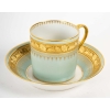 12 tasses couleurs à incrustations or, XIXème siècle | Biron 12 tasses couleurs à incrustations or, XIXème siècle