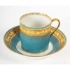 12 tasses couleurs à incrustations or, XIXème siècle | Biron 12 tasses couleurs à incrustations or, XIXème siècle