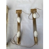 1970’ Paire D’Appliques En Laiton à Tubes de Verre Style Genet Michon Ou Petitot H 55 cm | Biron 1970’ Paire D’Appliques En Laiton à Tubes de Verre Style Genet Michon Ou Petitot H 55 cm