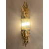 1970′ Paire D’Appliques En Bronze Doré Et Tubes En Verre Par Victor Boeltz Décor Stalagmites et Stalactites H103 cm | Biron 1970′ Paire D’Appliques En Bronze Doré Et Tubes En Verre Par Victor Boeltz Décor Stalagmites et Stalactites H103 cm