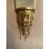 1970′ Paire D’Appliques En Bronze Doré Et Tubes En Verre Par Victor Boeltz Décor Stalagmites et Stalactites H103 cm | Biron 1970′ Paire D’Appliques En Bronze Doré Et Tubes En Verre Par Victor Boeltz Décor Stalagmites et Stalactites H103 cm