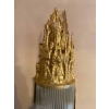 1970′ Paire D’Appliques En Bronze Doré Et Tubes En Verre Par Victor Boeltz Décor Stalagmites et Stalactites H103 cm | Biron 1970′ Paire D’Appliques En Bronze Doré Et Tubes En Verre Par Victor Boeltz Décor Stalagmites et Stalactites H103 cm
