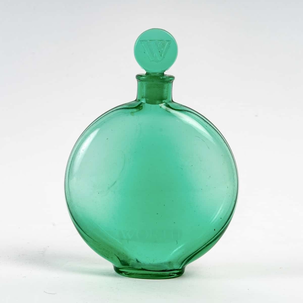 Flacon « Sans Adieu » Verre Vert Emeraude de René LALIQUE pour Worth. | Biron |||||||