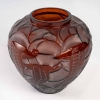 Vase « Courlis » Verre Ambre de René LALIQUE | Biron Vase "Courlis" Verre Ambre de René LALIQUE