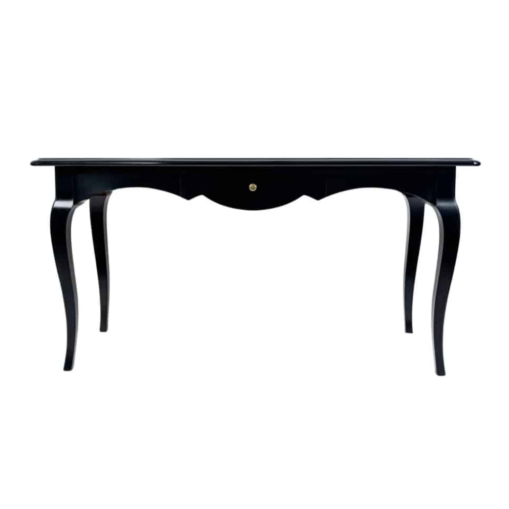 1970 Table Console laque cirée noire « Palace Le Lotti ». | Biron ||||||