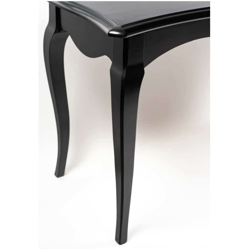 1970 Table Console laque cirée noire « Palace Le Lotti ». | Biron 1970 Table Console laque cirée noire "Palace Le Lotti".