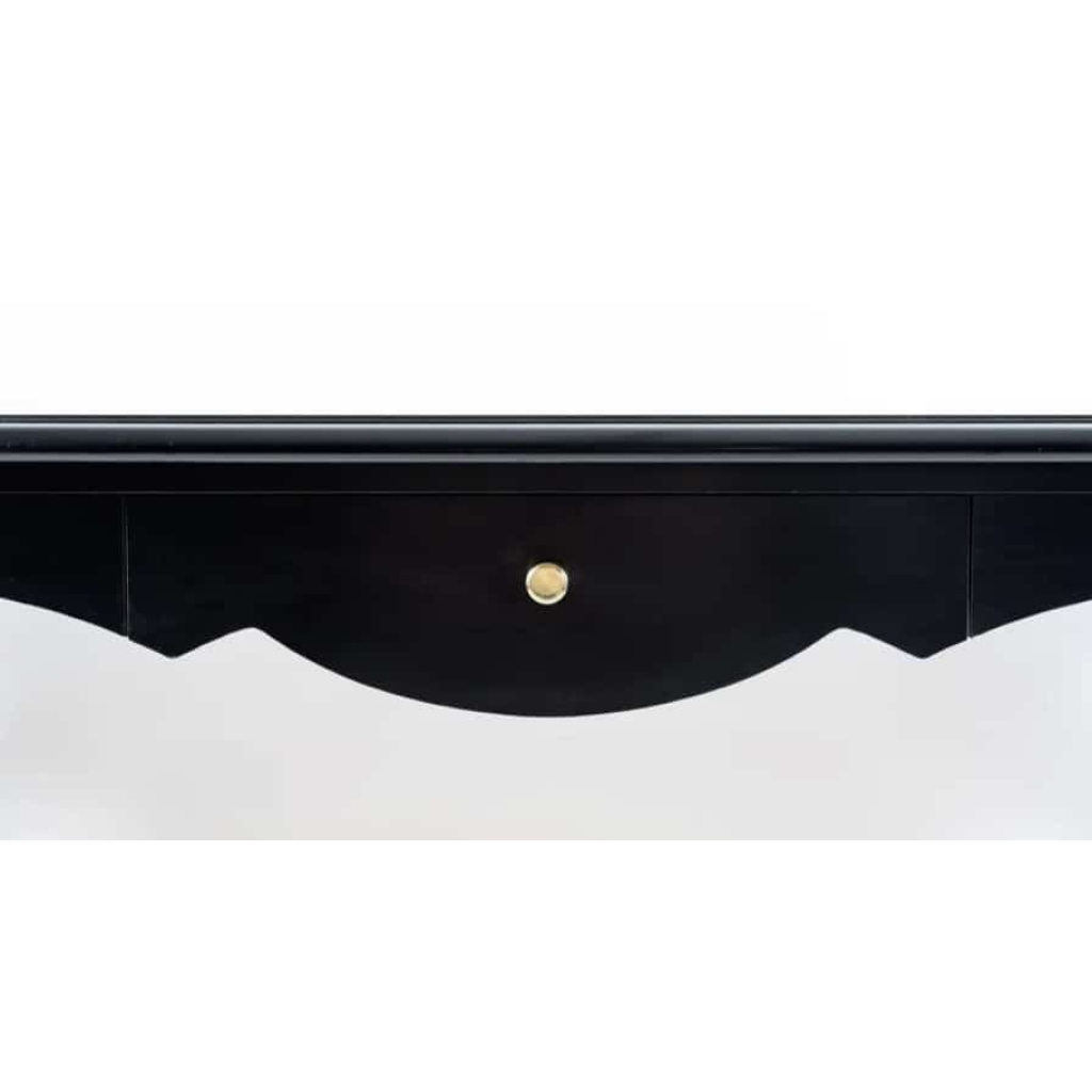 1970 Table Console laque cirée noire « Palace Le Lotti ». | Biron 1970 Table Console laque cirée noire "Palace Le Lotti".