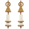 1950 Paire d’Appliques lanterne par Adrien Audoux et Frida Minet | Biron |||||