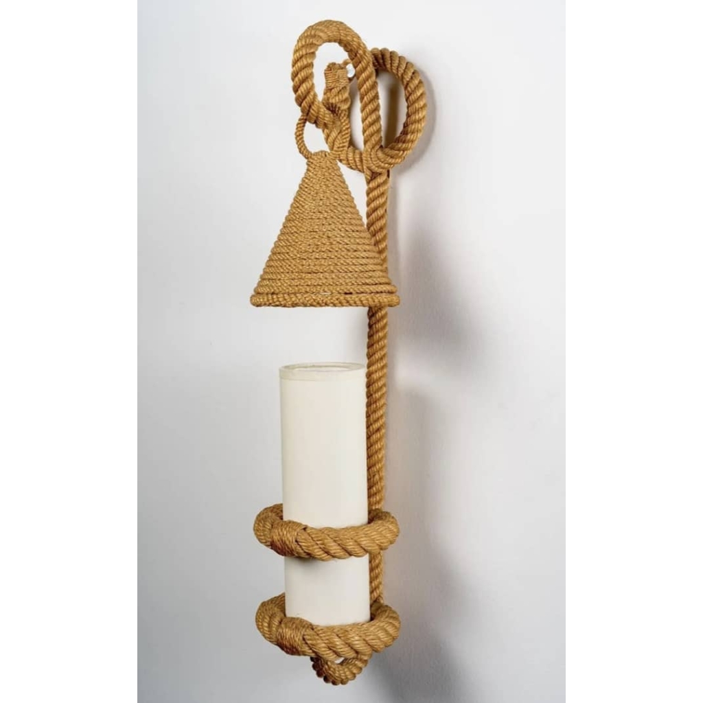 1950 Paire d’Appliques lanterne par Adrien Audoux et Frida Minet | Biron 1950 Paire d'Appliques lanterne par Adrien Audoux et Frida Minet