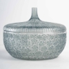 Boîte « Eglantines » Verre Blanc Patiné Bleu de René LALIQUE | Biron |||||||