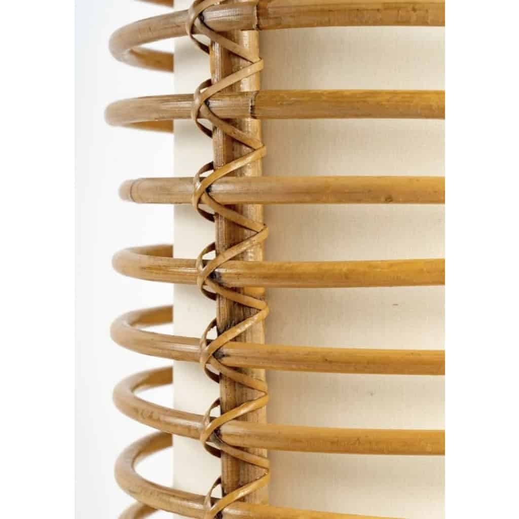 1960, Lampe en rotin Louis Sognot | Biron 1960, Lampe en rotin Louis Sognot