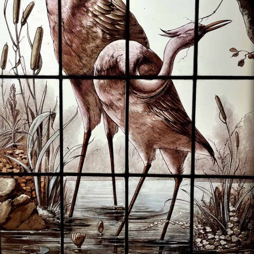 Vitrail vitraux aux échassiers | Biron Vitrail vitraux aux échassiers