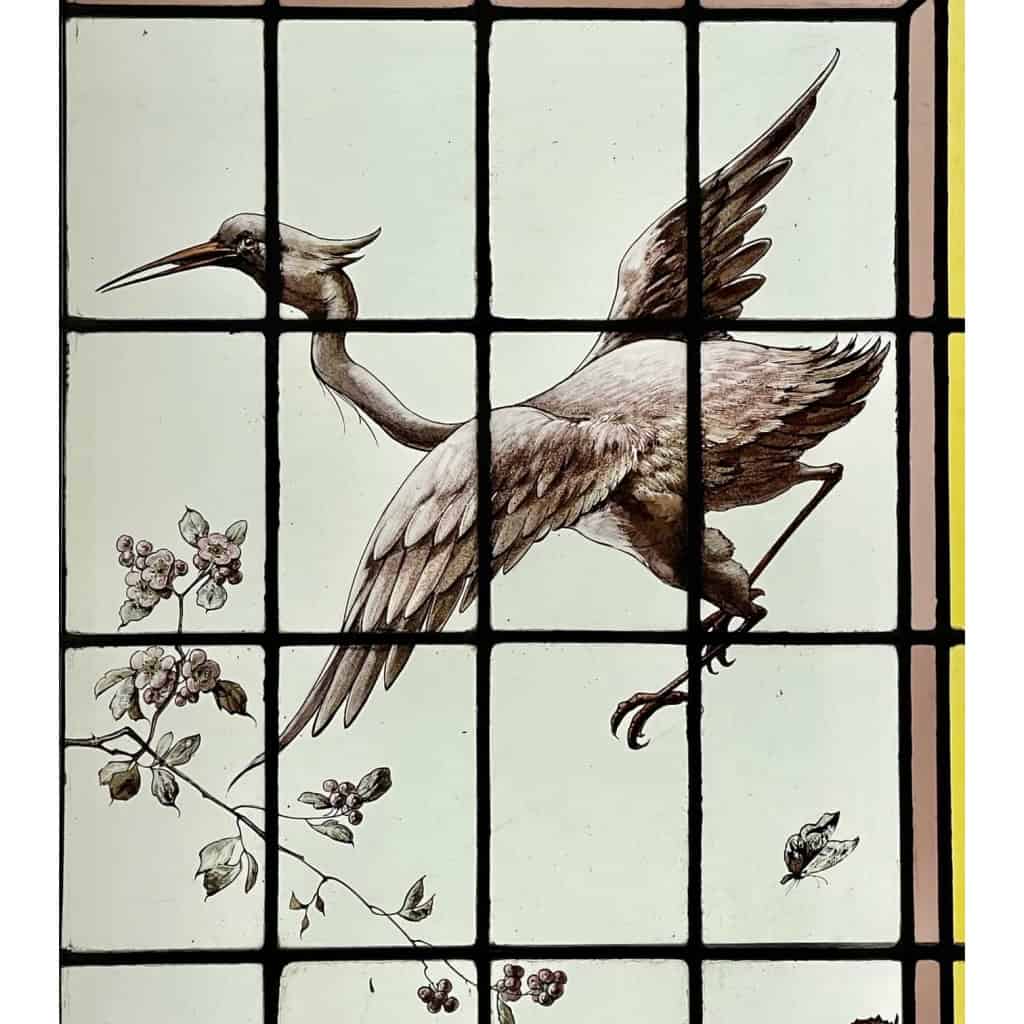 Vitrail vitraux aux échassiers | Biron Vitrail vitraux aux échassiers