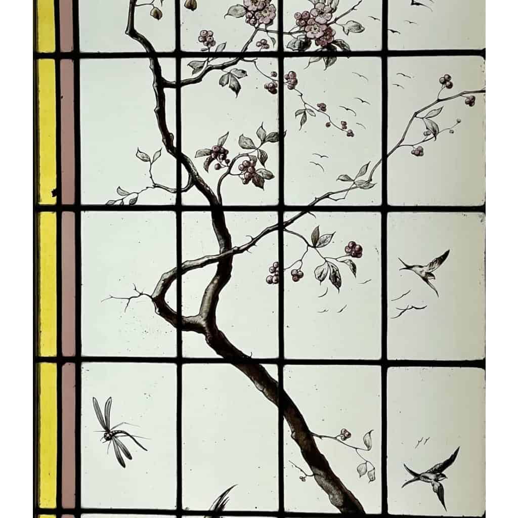 Vitrail vitraux aux échassiers | Biron Vitrail vitraux aux échassiers