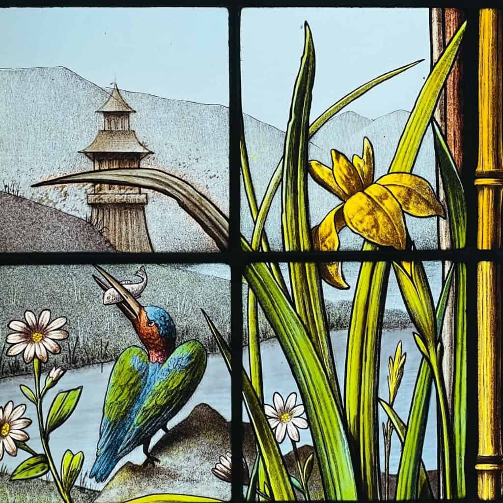 Vitrail vitraux à la pagode | Biron Vitrail vitraux à la pagode