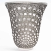 Vase « Damiers » Verre Blanc Patiné Gris René LALIQUE | Biron ||||||||