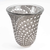 Vase « Damiers » Verre Blanc Patiné Gris René LALIQUE | Biron Vase "Damiers" Verre Blanc Patiné Gris René LALIQUE