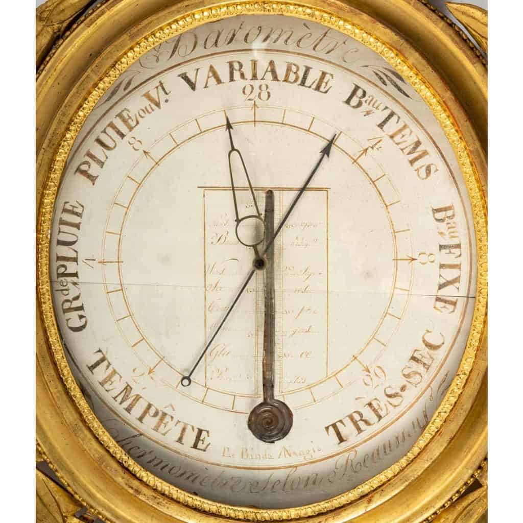 Baromètre – thermomètre d’époque Louis XVI (1774 – 1793). | Biron Baromètre - thermomètre d'époque Louis XVI (1774 - 1793).