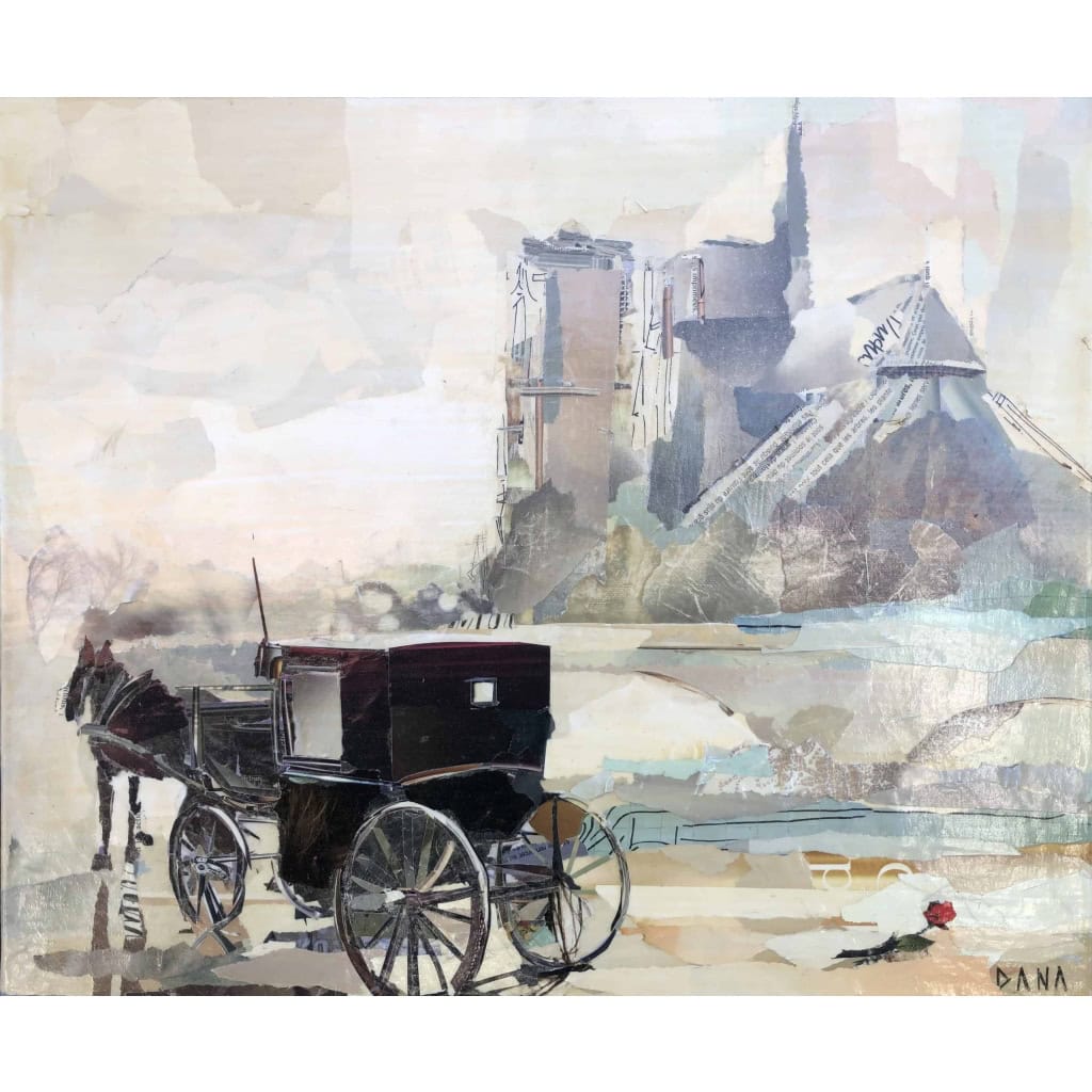 DANA André-Didier Souvenir de Paris Collages sur toile signée | Biron |||