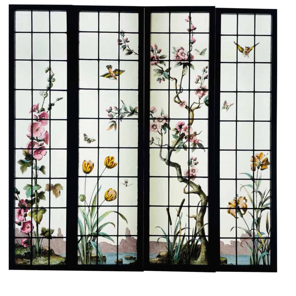 Vitrail vitraux aux fleurs (série de 4) | Biron ||