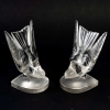 Paire de Serre-Livres « Hirondelles B » Verre Blanc de René LALIQUE | Biron |||||||||