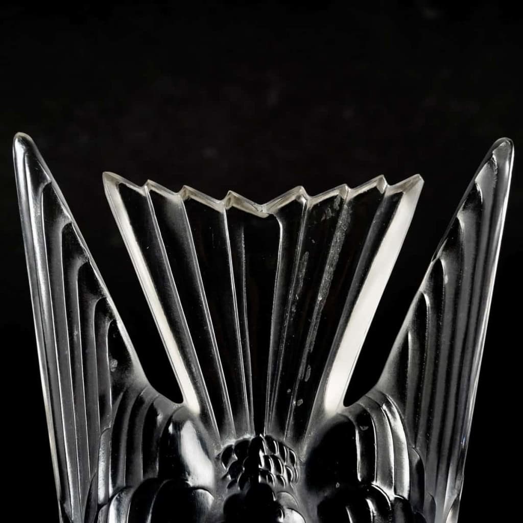 Paire de Serre-Livres « Hirondelles B » Verre Blanc de René LALIQUE | Biron Paire de Serre-Livres "Hirondelles B" Verre Blanc de René LALIQUE