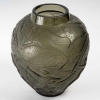Vase « Archers » Verre Gris Topaze de René LALIQUE | Biron Vase "Archers" Verre Gris Topaze de René LALIQUE
