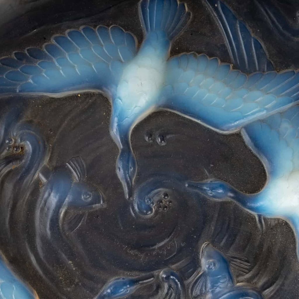 Coupe et plat en verre opalescents, 1950 | Biron Coupe et plat en verre opalescents, 1950