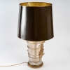 Lampe « Pan » Cristal Blanc Patiné Sépia de Marc LALIQUE | Biron Lampe "Pan" Cristal Blanc Patiné Sépia de Marc LALIQUE