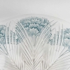 Coupe Plat "Oeillet" verre blanc patiné bleu de René LALIQUE