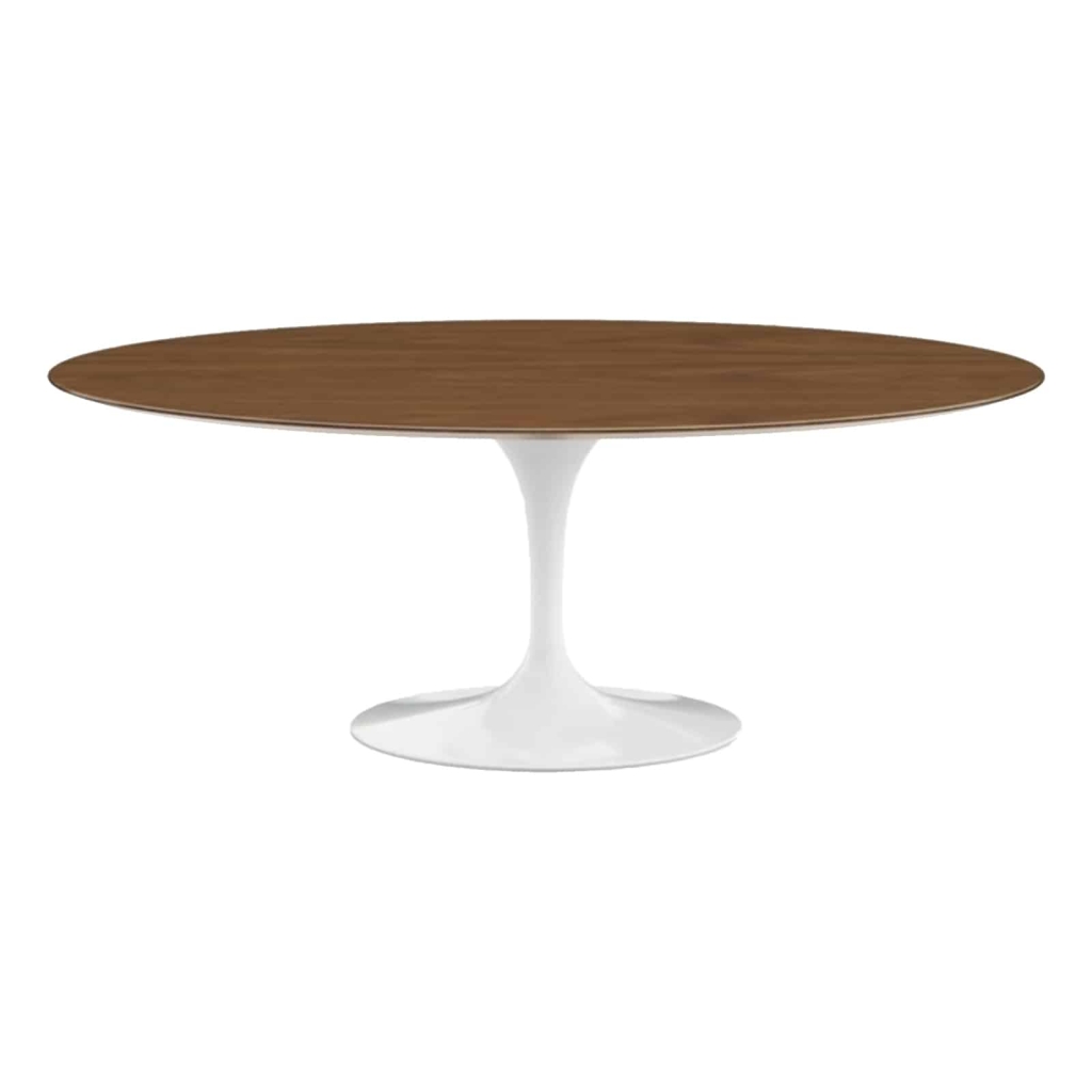 KNOLL & Eero Saarinen table ovale « TULIP », 198x121cm Plateau « Noyer » | Biron |||||||