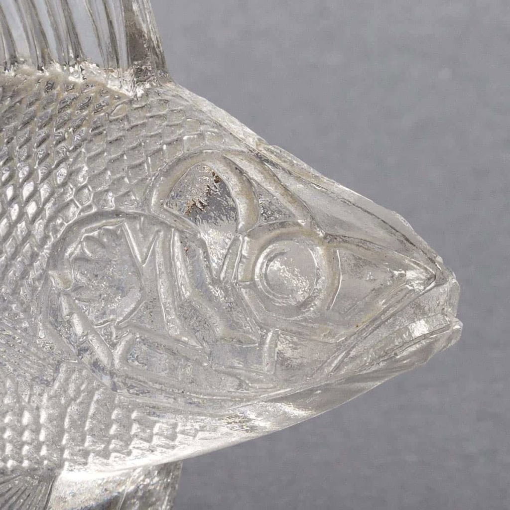 Mascotte « Perche » Verre Blanc de René LALIQUE | Biron Mascotte "Perche" Verre Blanc de René LALIQUE