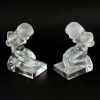 Paire de Serre-Livres « Amour » Verre Blanc Granité de René LALIQUE | Biron ||||||||