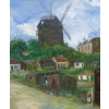 Elisée MACLET Tableau Français 20ème siècle Paris Montmartre Moulin de La Galette Le maquis Huile Signée | Biron Elisée MACLET Tableau Français 20ème siècle Paris Montmartre Moulin de La Galette Le maquis Huile Signée