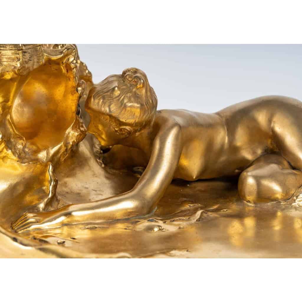 Encrier en bronze doré, 1900 | Biron Encrier en bronze doré, 1900