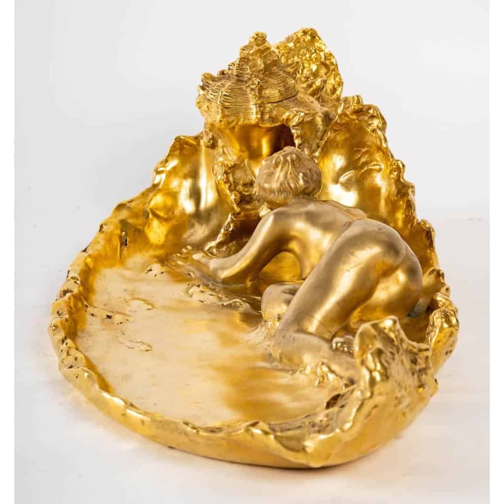 Encrier en bronze doré, 1900 | Biron Encrier en bronze doré, 1900