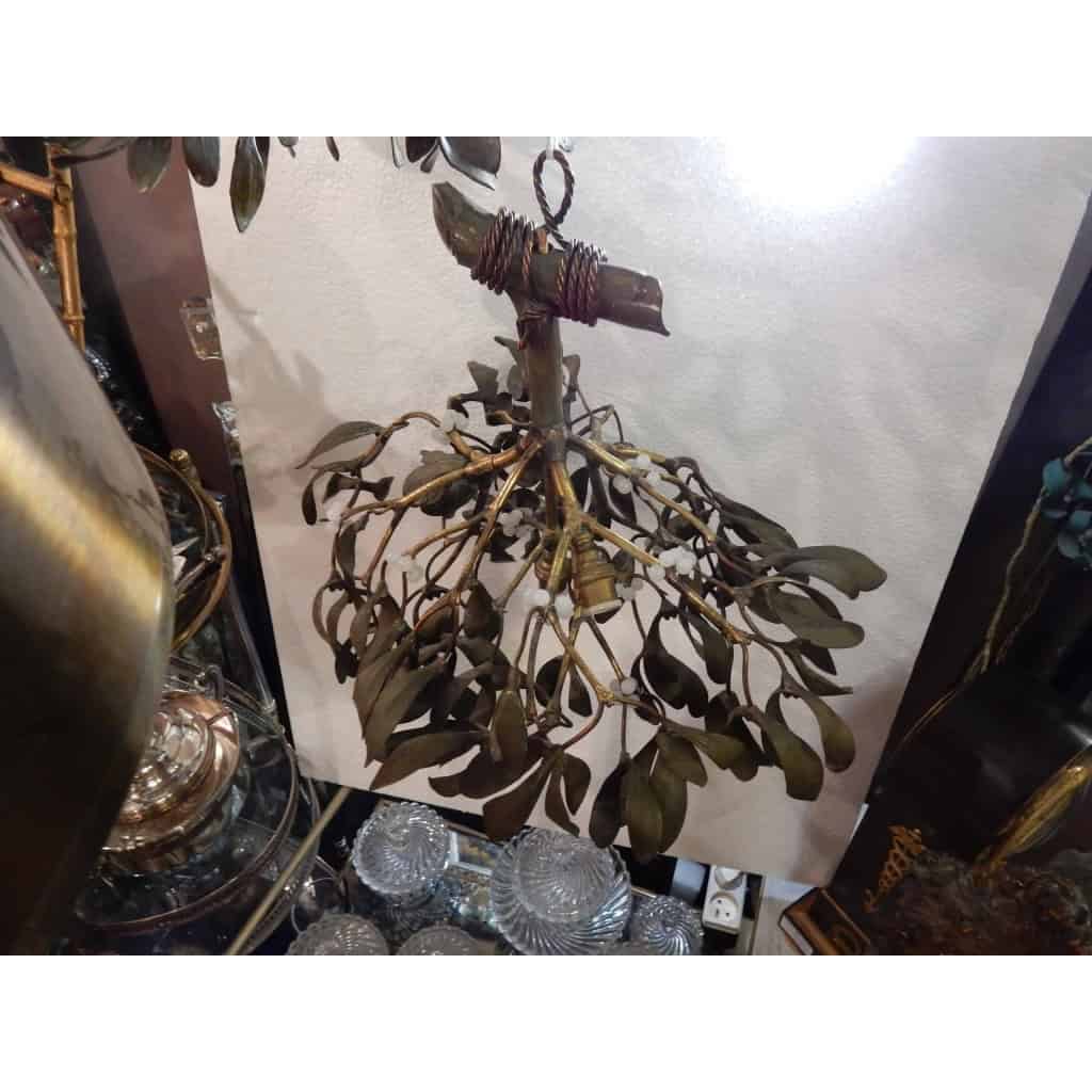 1900′ Lustre Boule de Gui en Bronze Art Nouveau a 4 Lampes Diametre 50 cm | Biron ||||||||