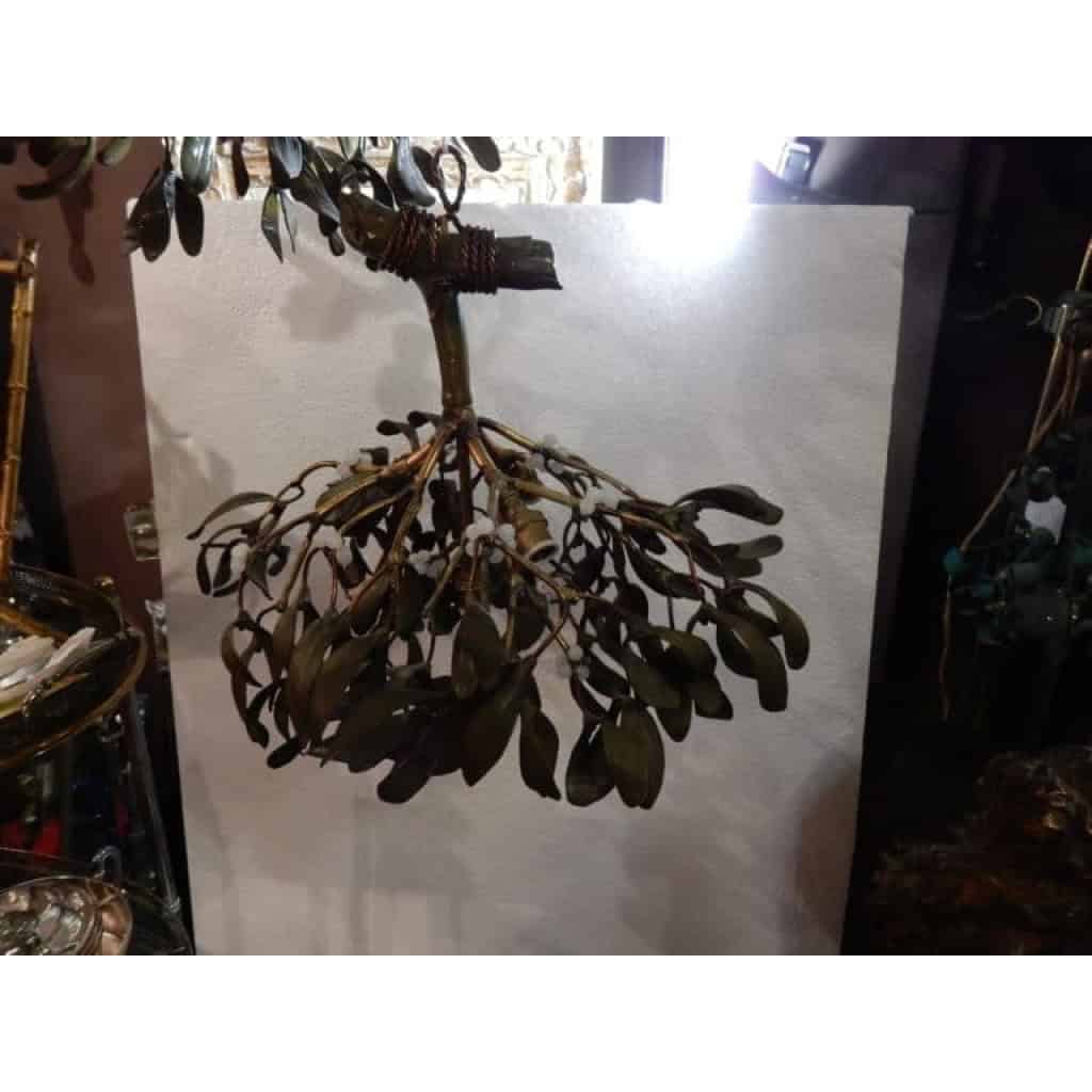 1900′ Lustre Boule de Gui en Bronze Art Nouveau a 4 Lampes Diametre 50 cm | Biron 1900' Lustre Boule de Gui en Bronze Art Nouveau a 4 Lampes Diametre 50 cm