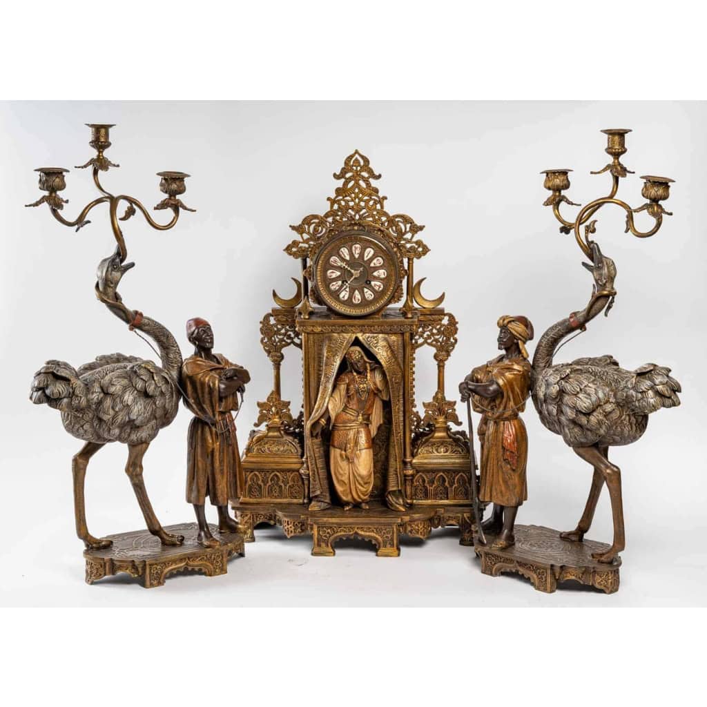 Belle garniture de cheminée orientaliste fin XIXème siècle | Biron |||||||||||||||||